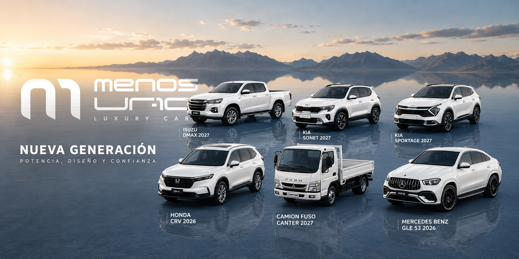 Nueva generación Menos Uno: Isuzu D-Max 2027, Kia Sonet 2027, Kia Sportage 2027, Honda CR-V 2026, camión Fuso Canter 2027 y Mercedes-Benz GLE 53 2026